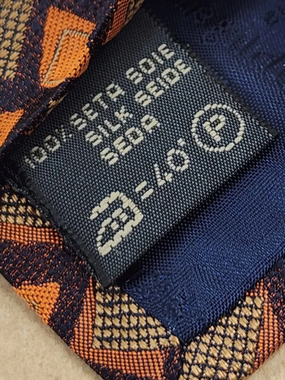 Ermenegildo Zegna Men’s Silk Tie Geometric Brown Orange Made In Italy Luxury VTG